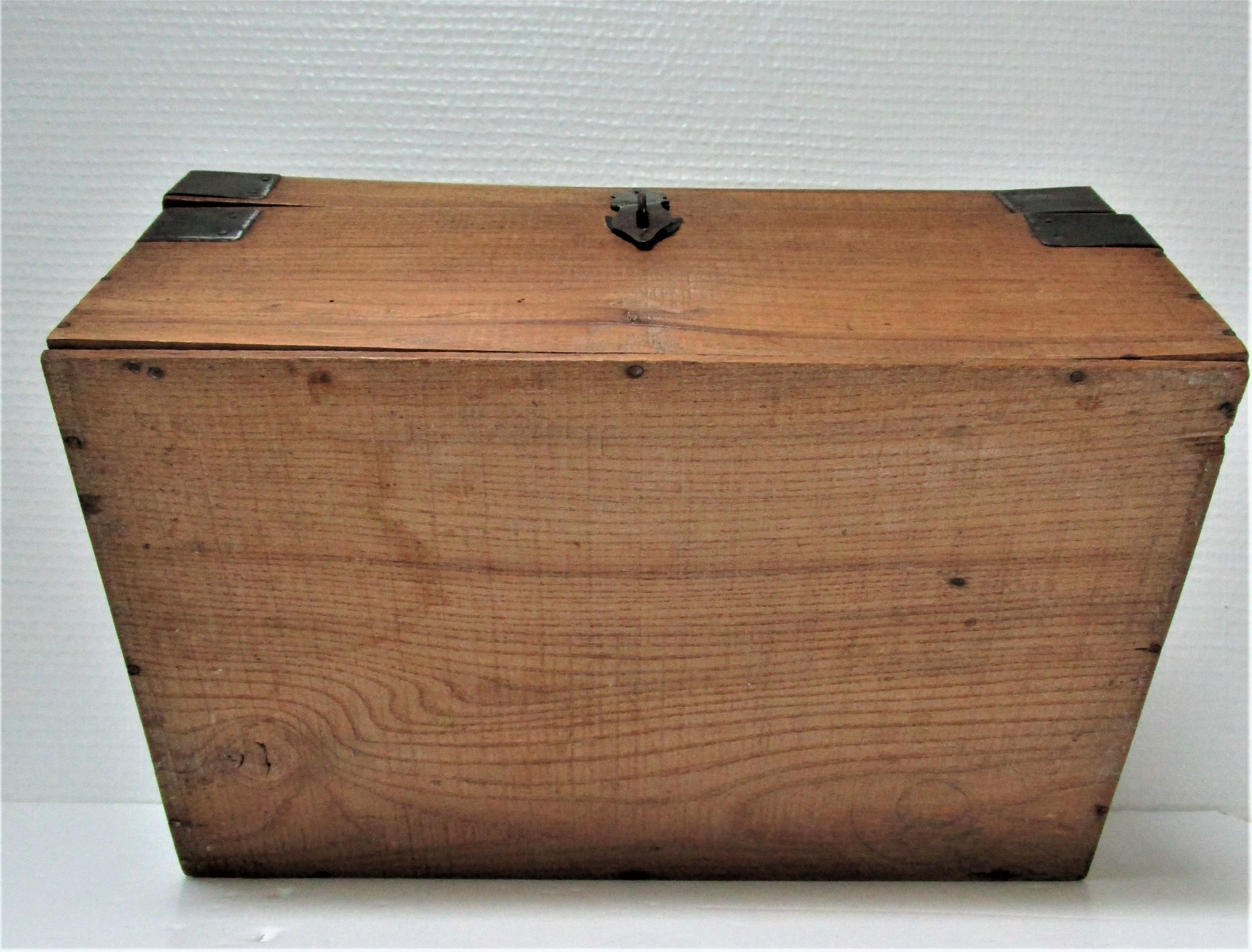 Solid wood box patinated early 20th century