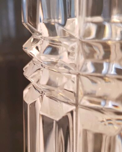 Carved crystal vase