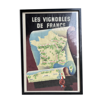 Affiche originale vignobles de France signée 1935