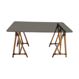 Bureau verre années 70
