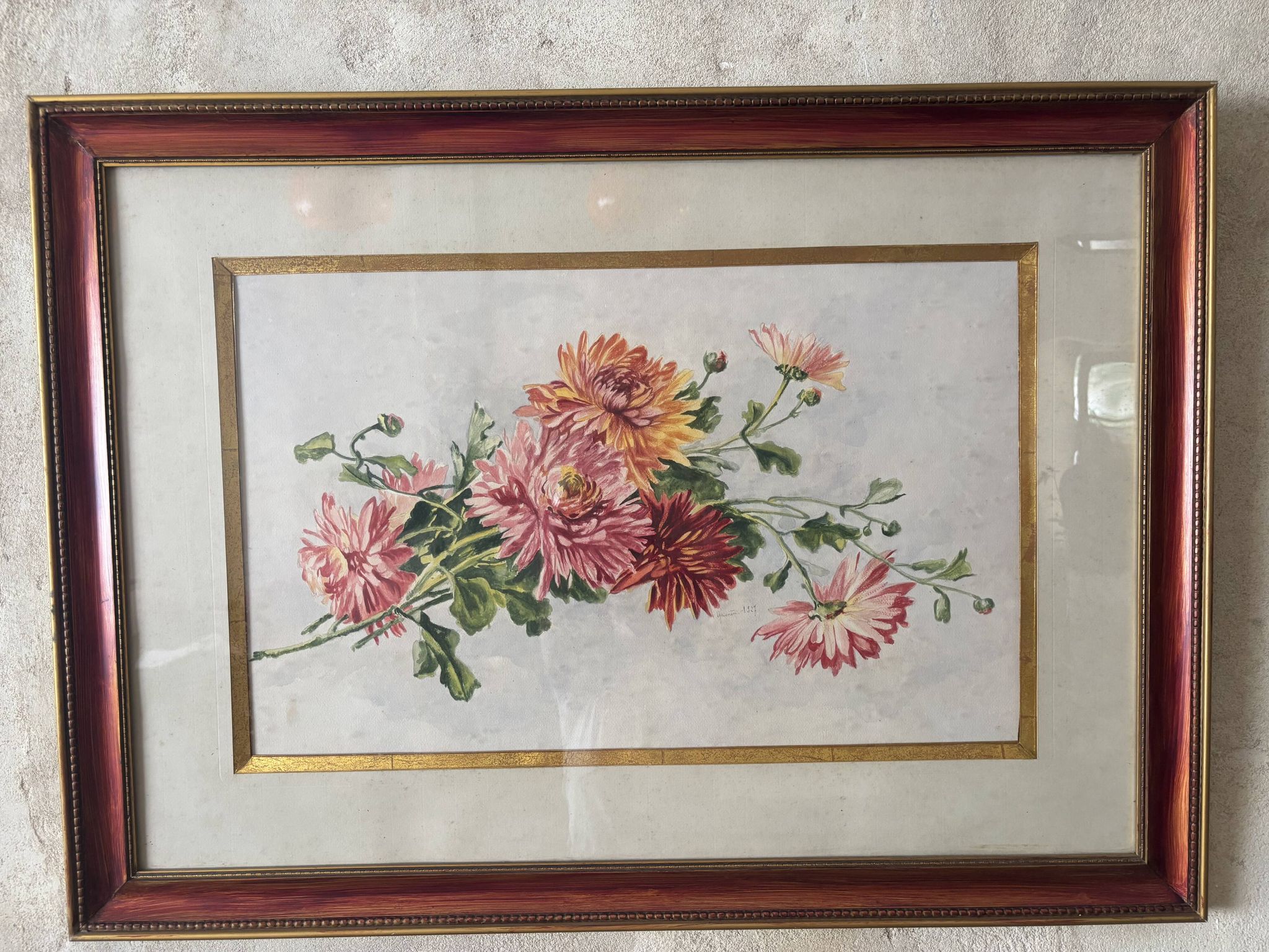 Pair of gouaches Flower Bouquets