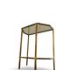 Table d'appoint italienne demi-hexagonale en laiton des années 1970.