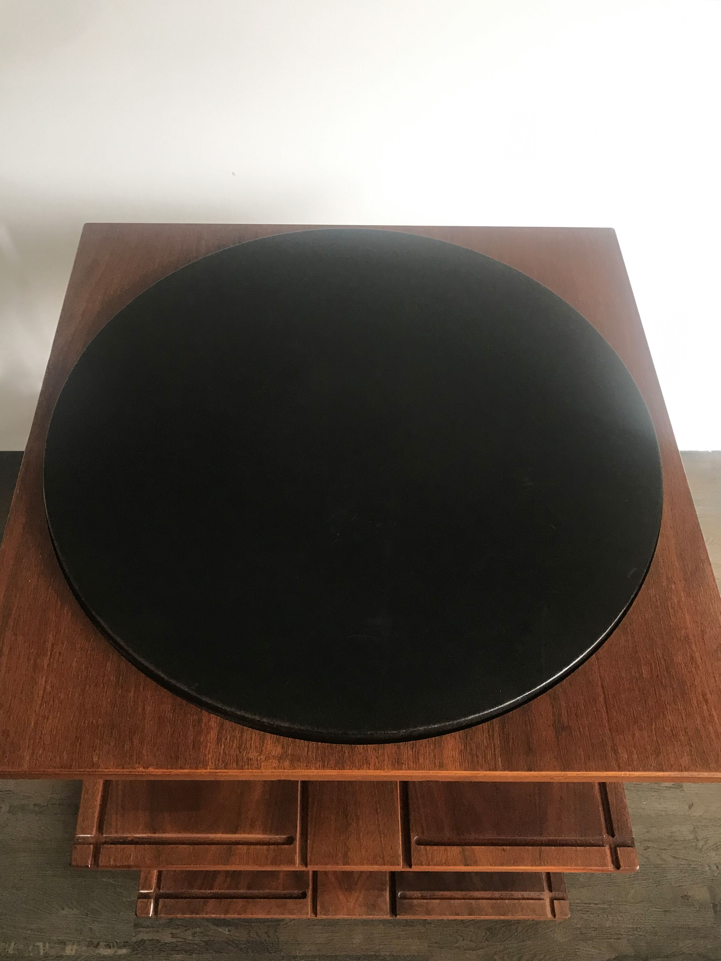 Gianfranco Frattini for Bernini italian wood leather swivel bookcase 1960s