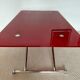Table relevable vintage verre rouge et chrome-design 1970/1980