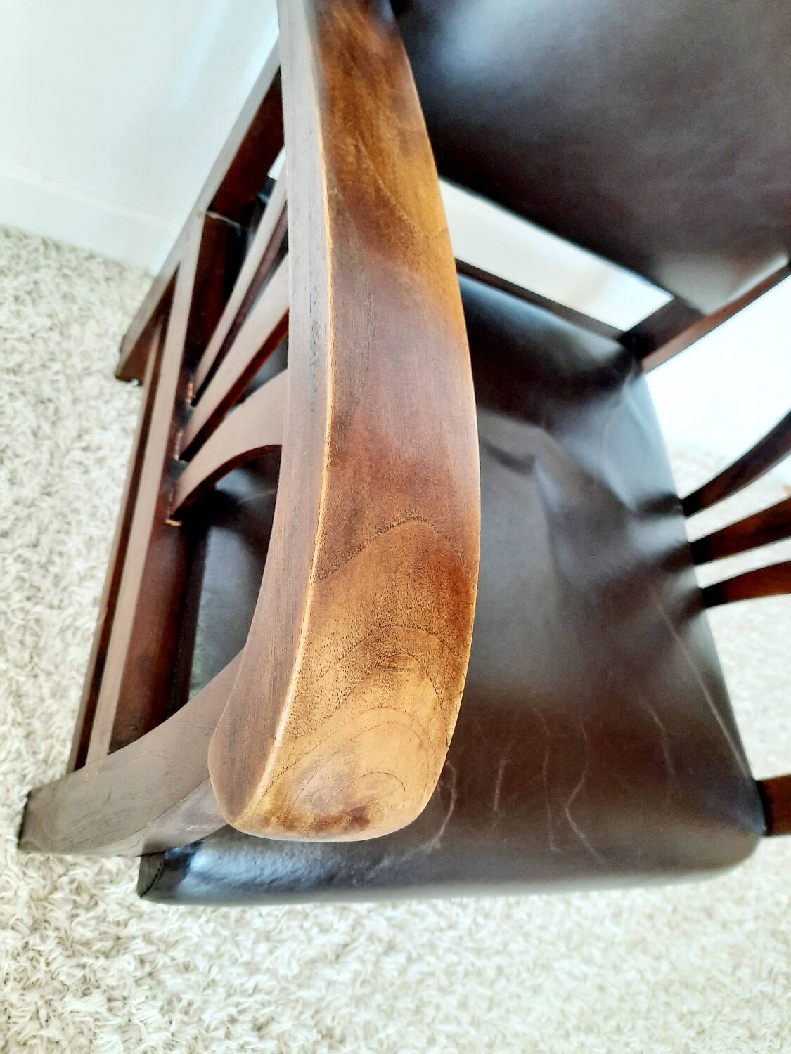 Colonial style wooden armchair