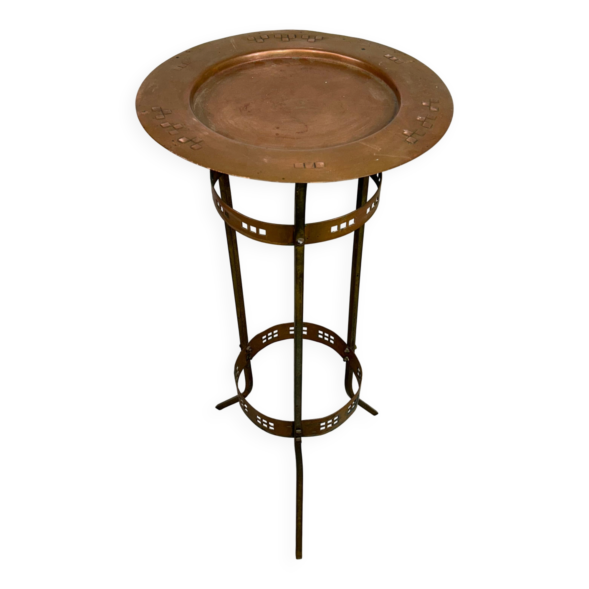 Brass side table from the Vienna Secession by Josef Hoffmann