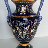 Gien earthenware vase, renaissance model