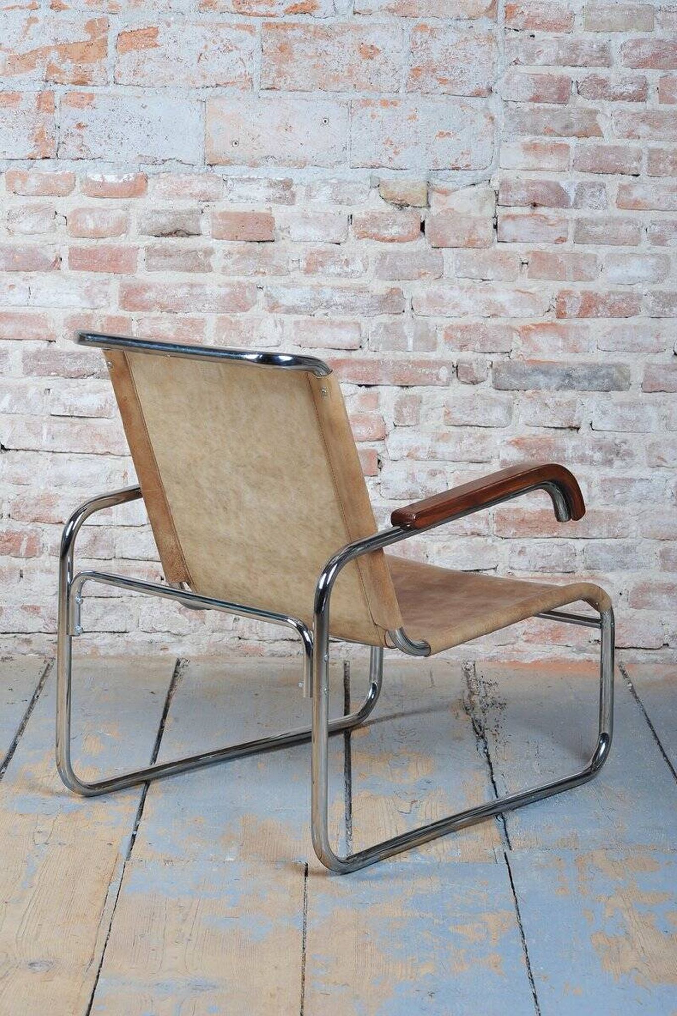 Czech Bauhaus Chrome Armchair attributed to M. Breuer for Thonet, 1920s