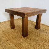 Red tile table signed