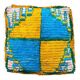 Moroccan Berber pouf yellow and bohemian turquoise