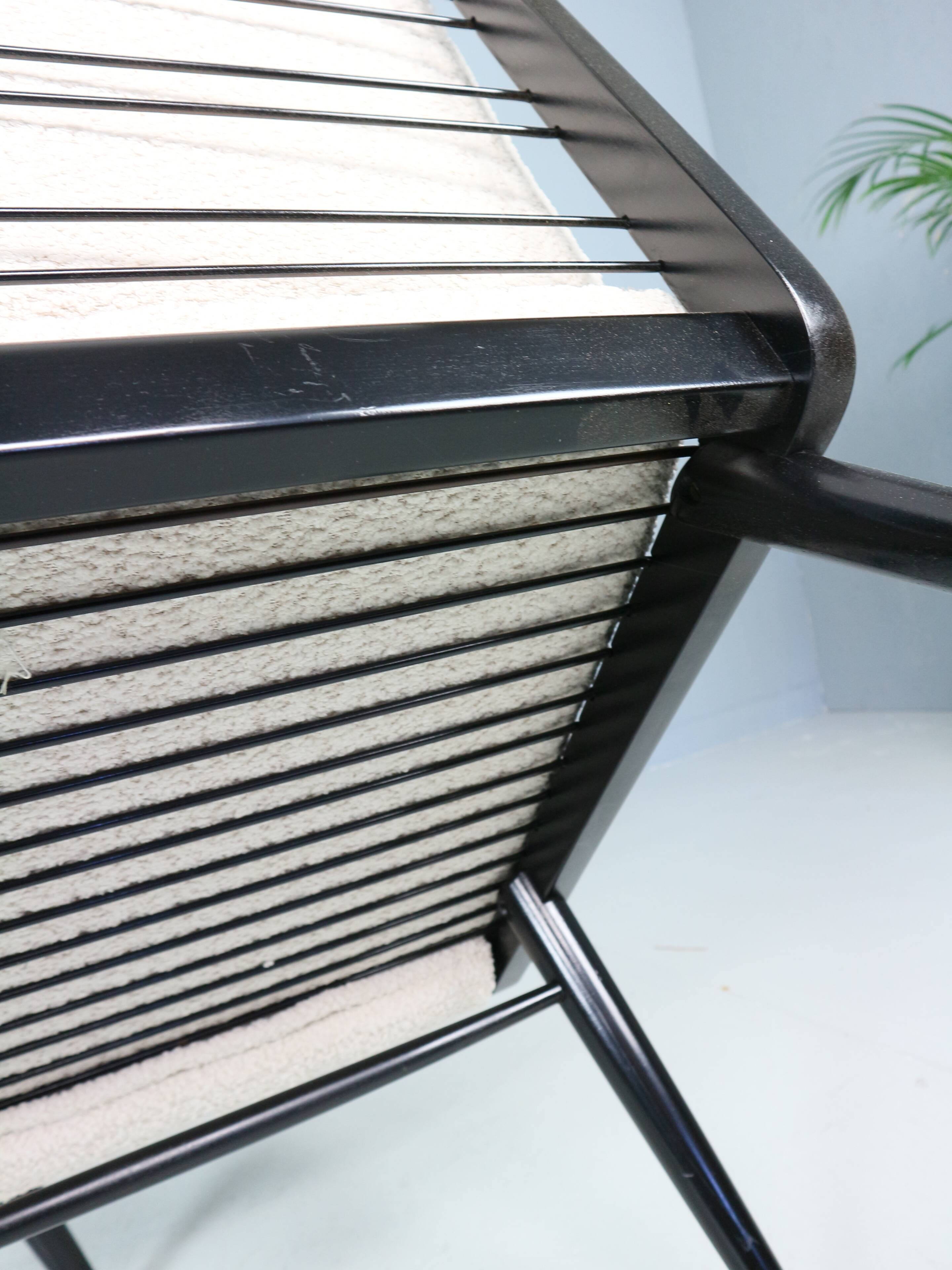 2x 'boomerang' h. mitzlaff, e. schmidt for soloform, bouclé lounge chairs, 1953