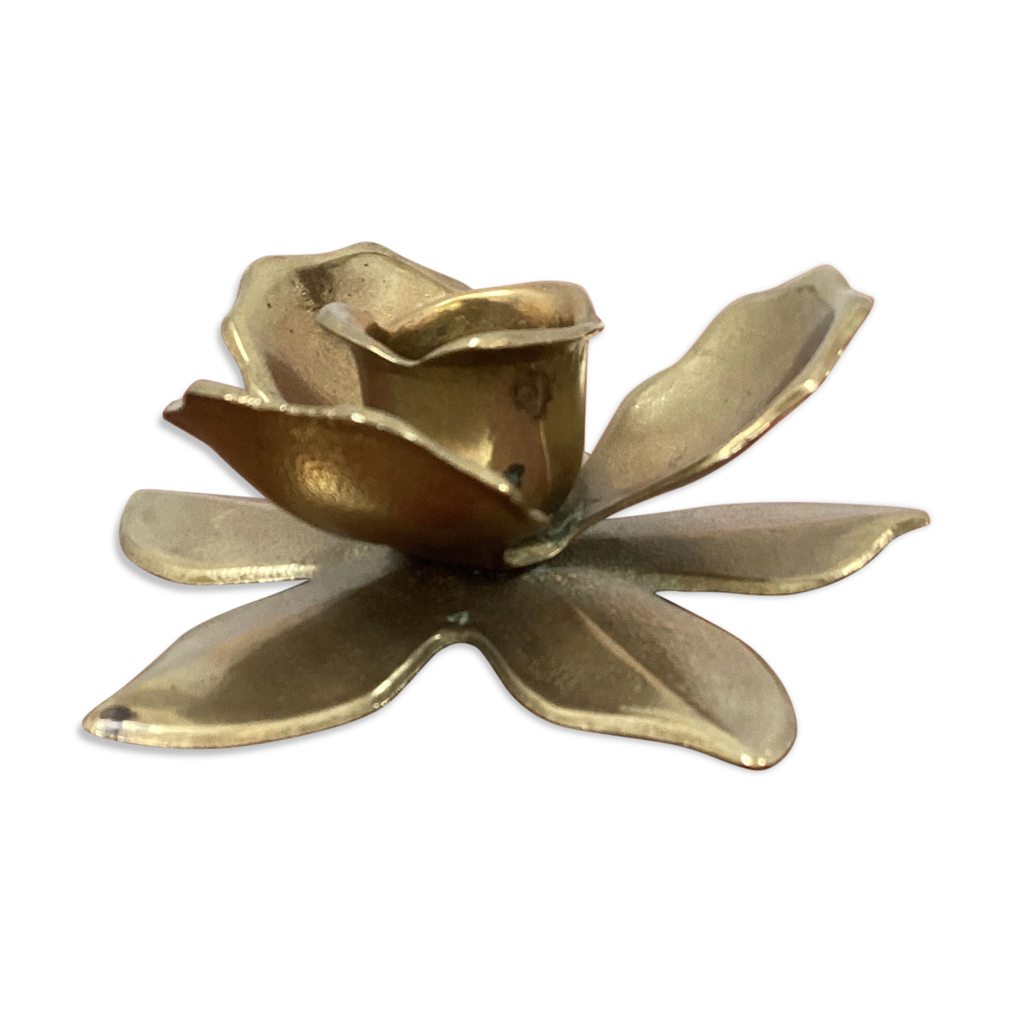 Brass flower candle holder