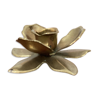Brass flower candle holder