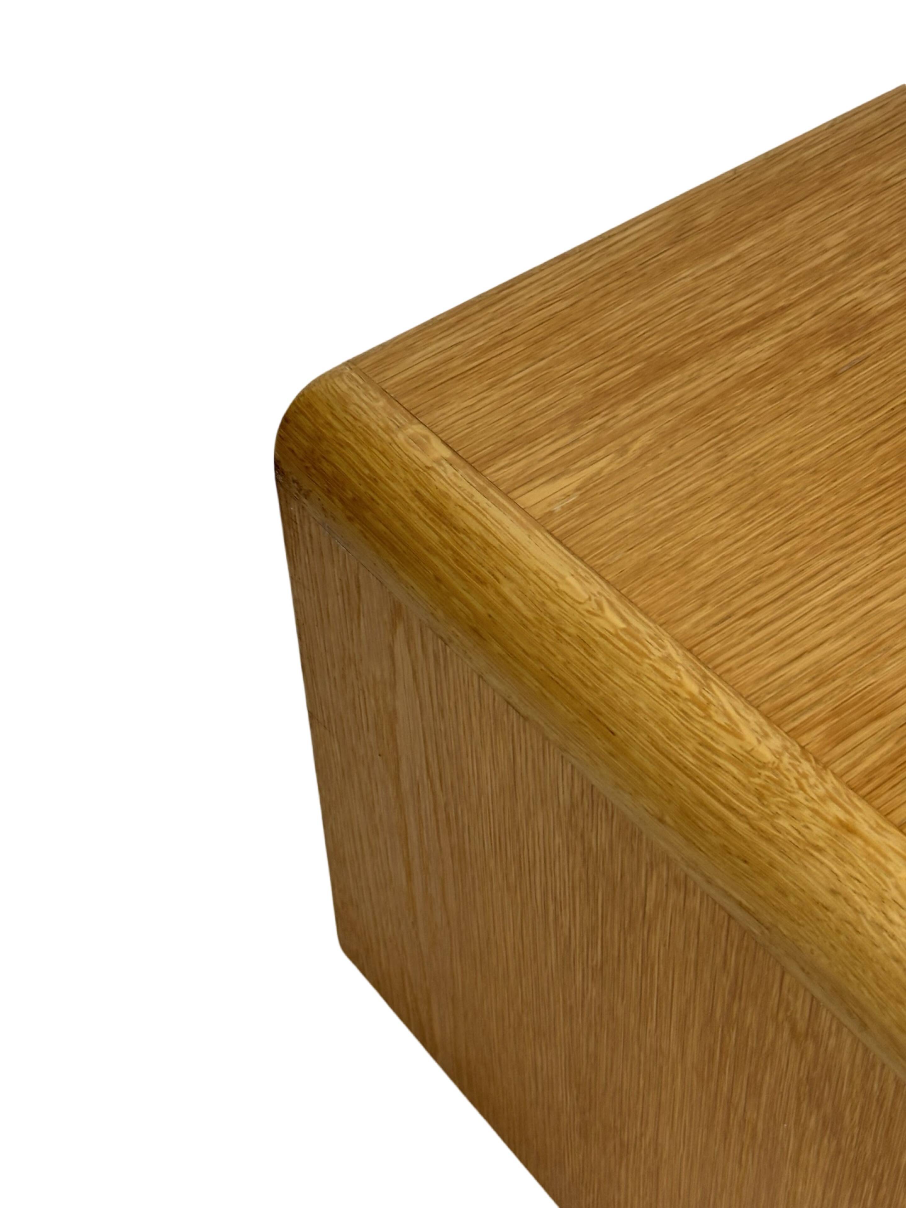 Table basse carrée minimaliste en chêne, années 70