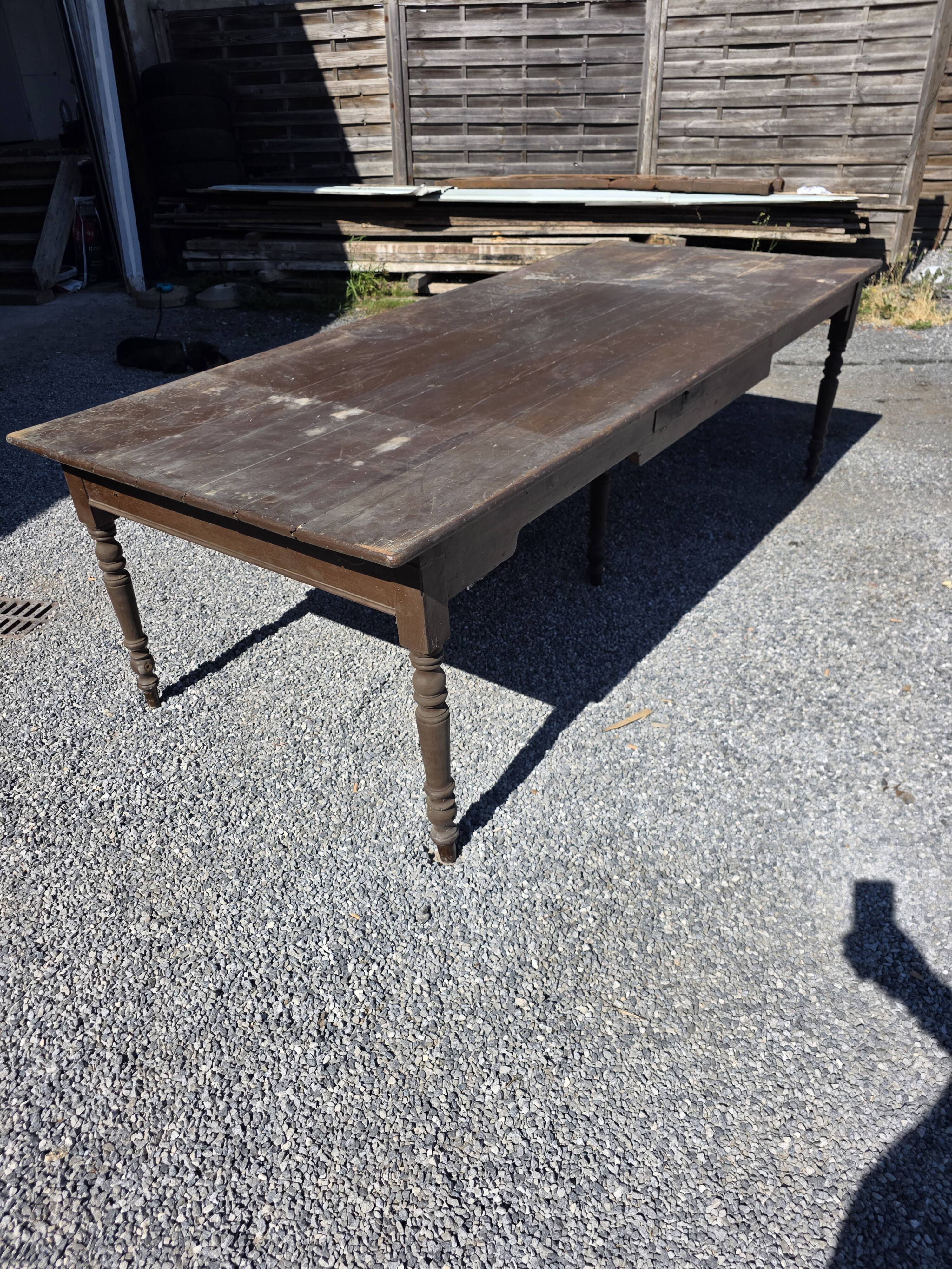 Table de ferme ancienne XXL , 268 × 110cm
