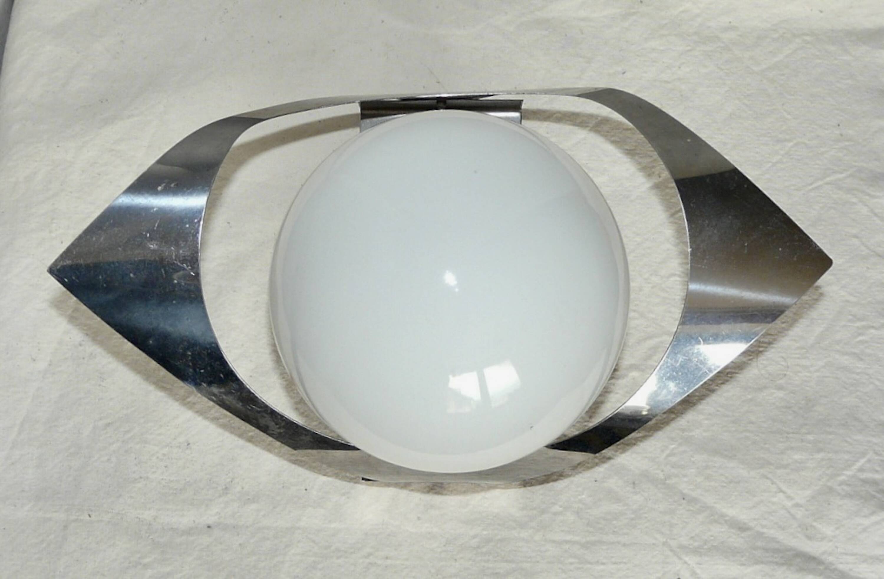 1970s aluminum eye-shaped design wall light