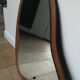 Mirror teak Scandinavian free form 59 x 35 cm