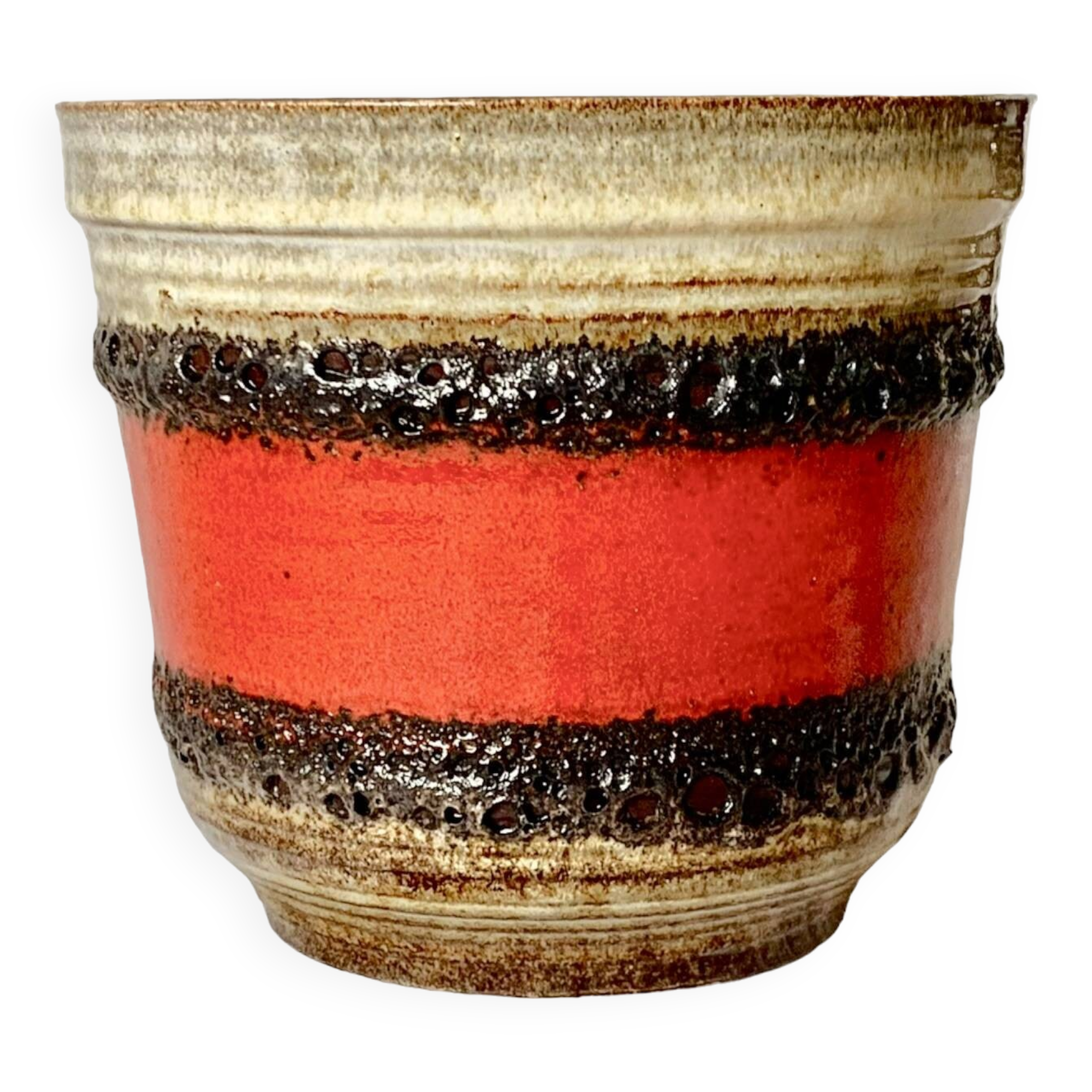 Large Bay Keramik plant pot - West Germany - Fat Lava - 633 22