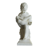 Charming Canova style children's statuette in marble powder (Italy)