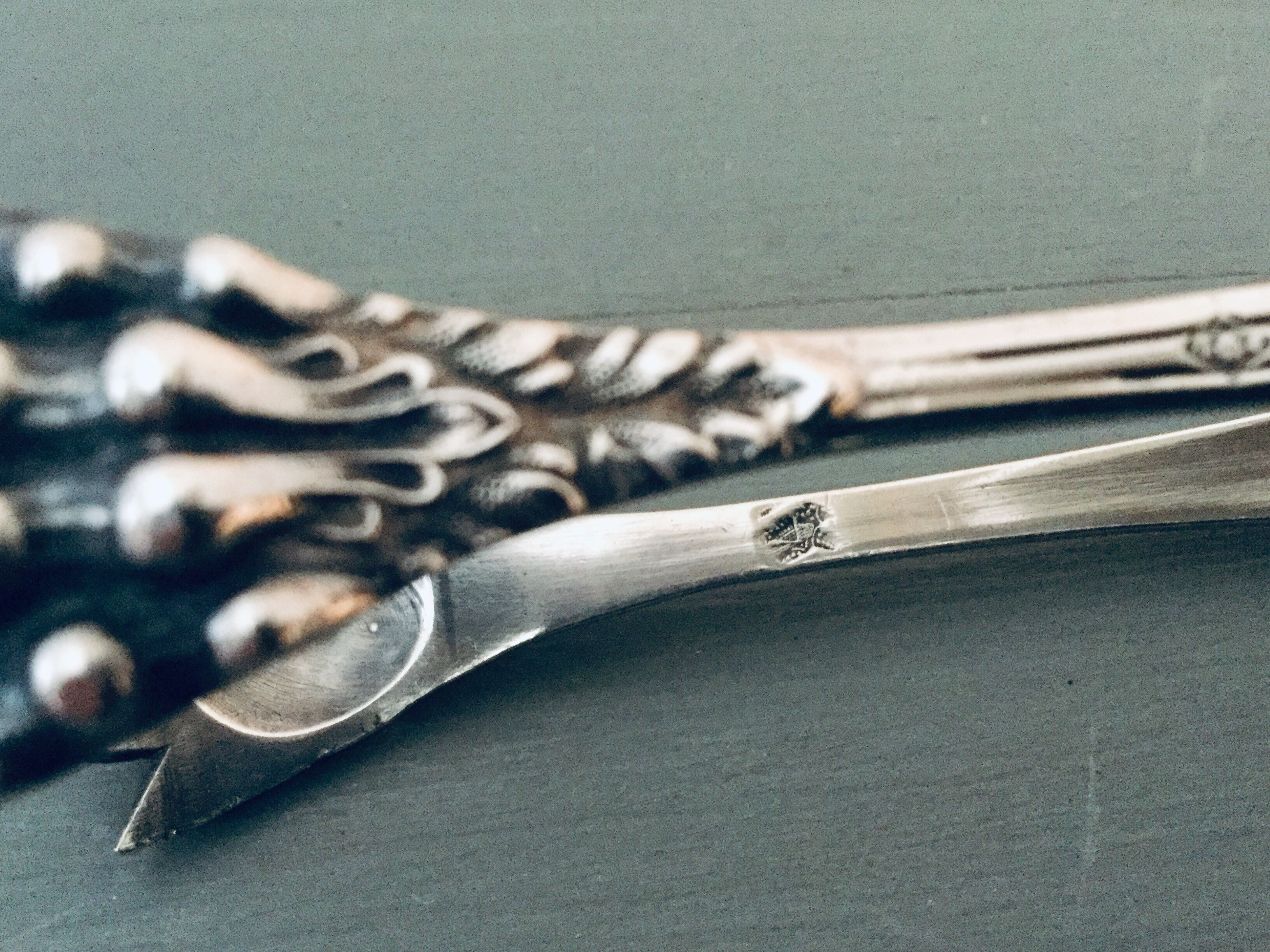 Massive silver sugar pinch