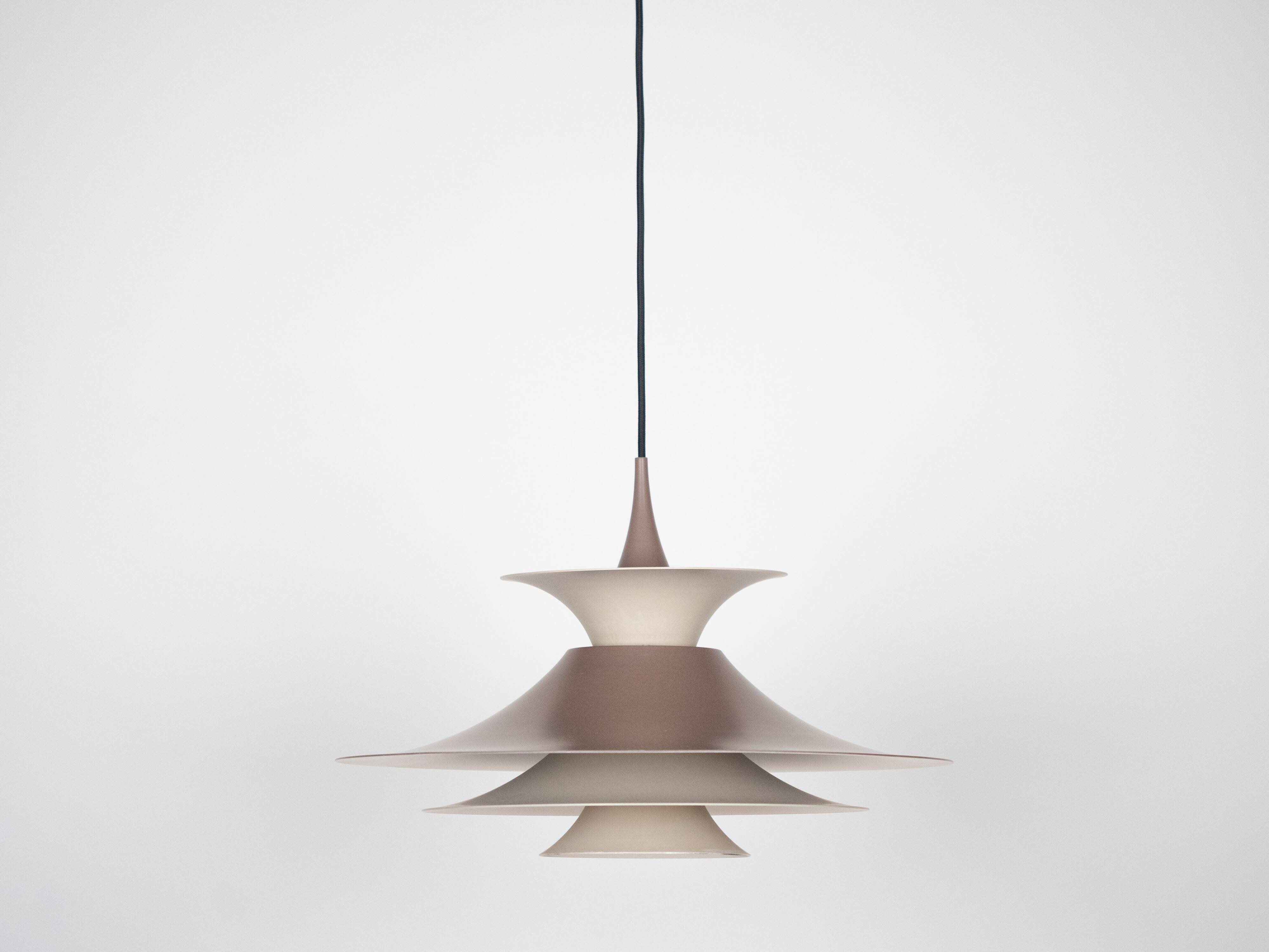 Danish vintage pendant lamp Radius by Erik Balslev, Fog og Morup, 1977