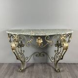 Wall console in wrought iron, 20th century