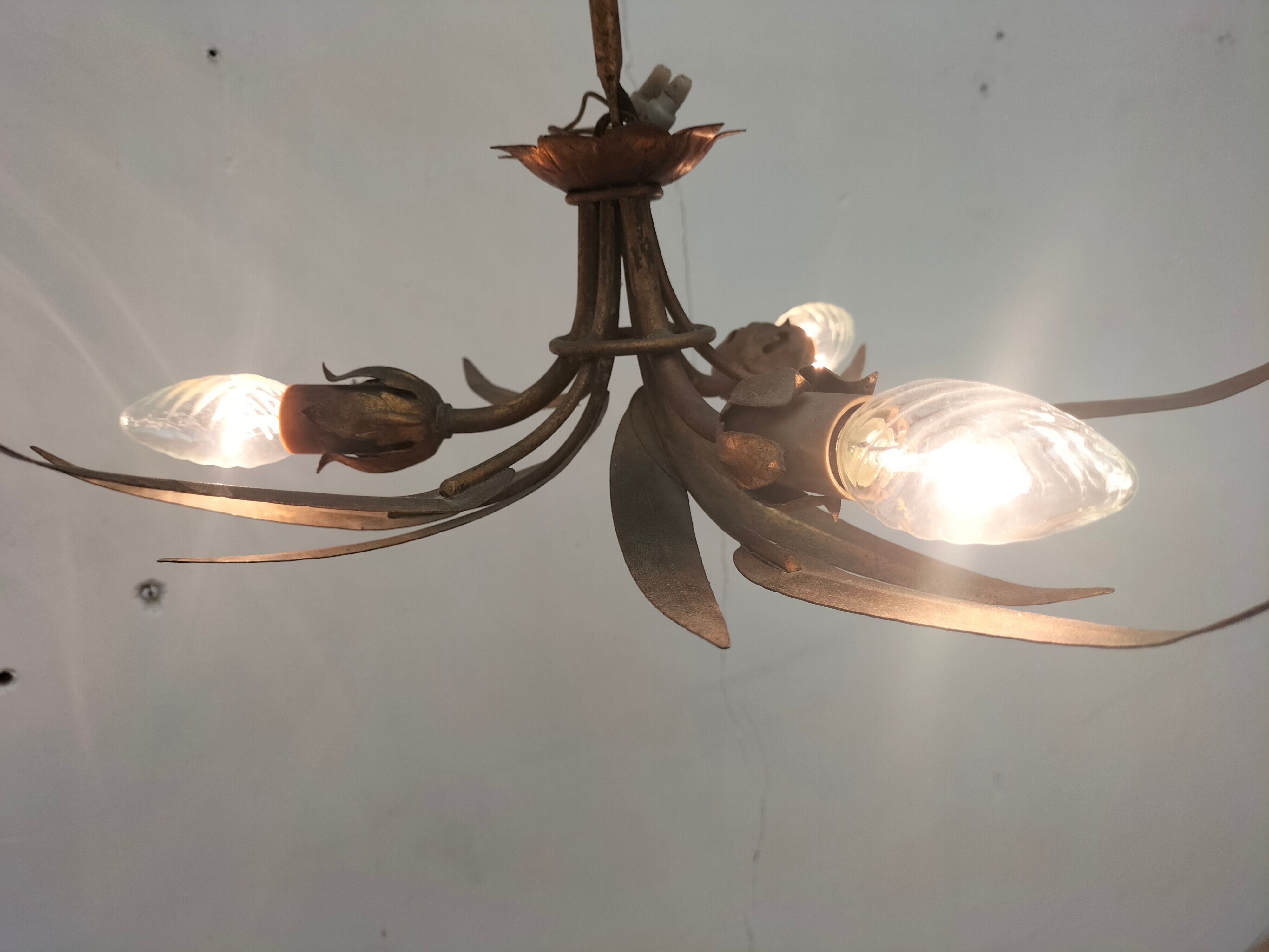 Golden leaf chandelier