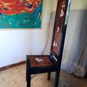 Japanese chair with a high backrest