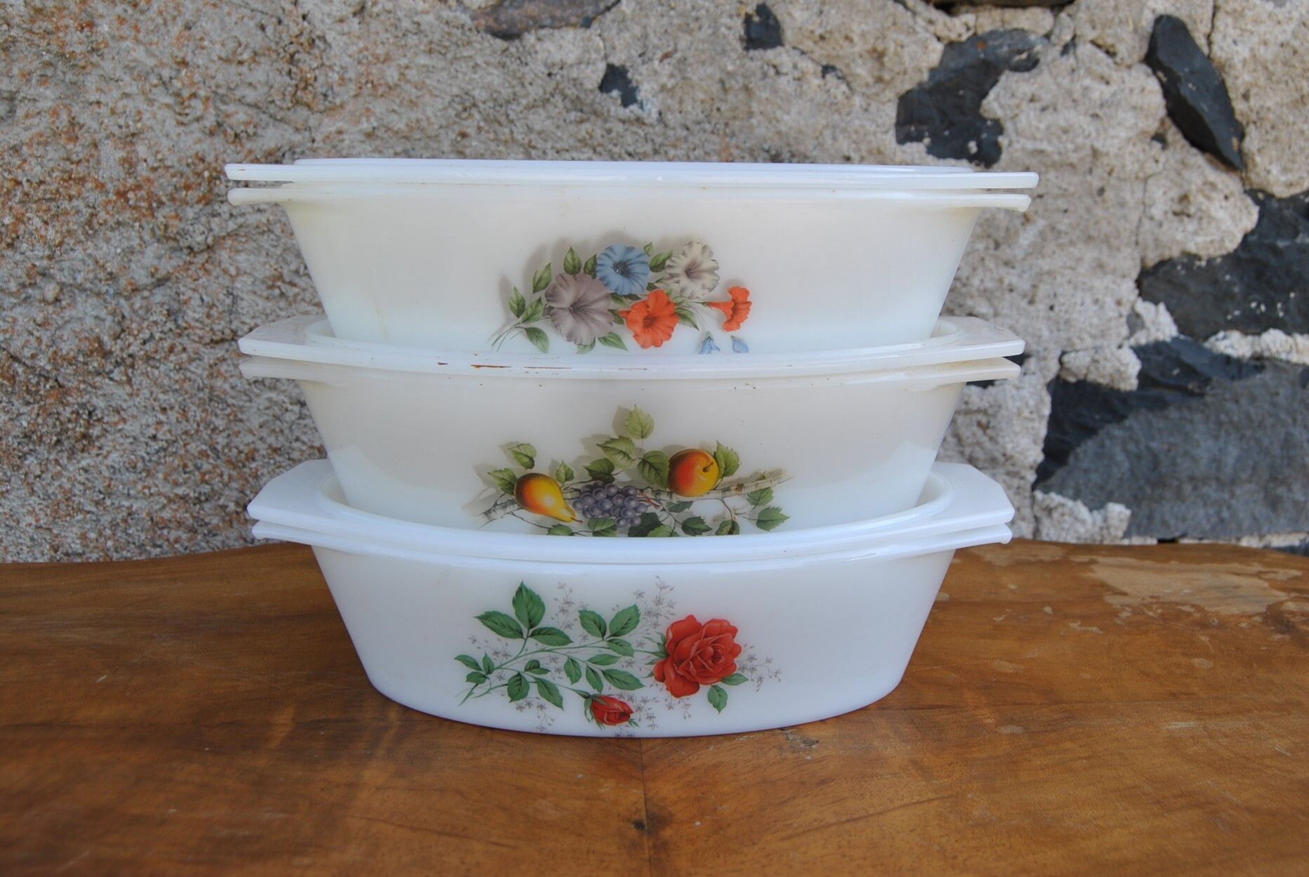 Oval dishes various models - arcopal - 70s - authentic vintage