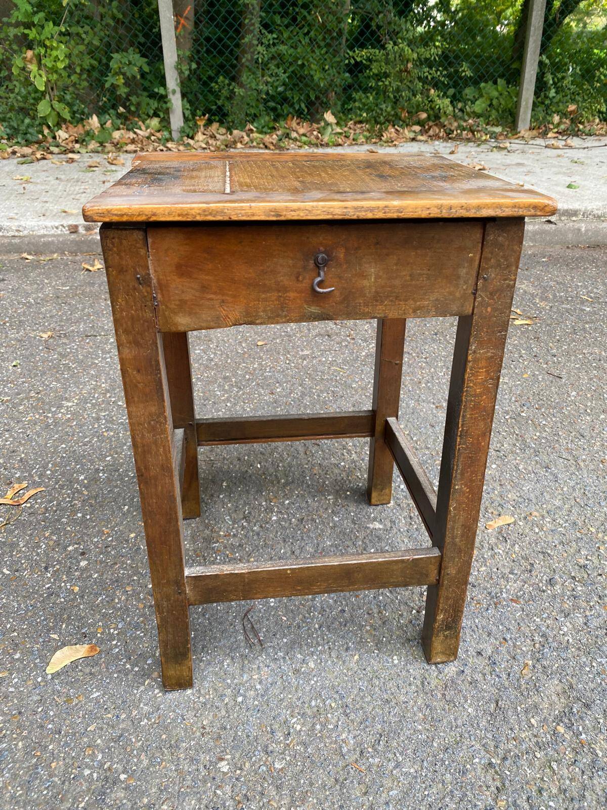 19th century farmhouse stool in solid oak