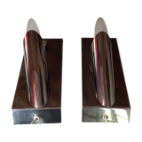 Pair of vintage chrome lamps, 70s