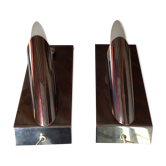 Pair of vintage chrome lamps, 70s