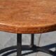 Unusual modular coffee table in oak and wrought iron.