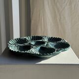 Plat à compartiment coquillages turquoise D28