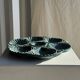 Plat à compartiment coquillages turquoise D28