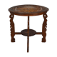 Asian coffee table carved with dragons and peacocks, Indonesia, early 20th century