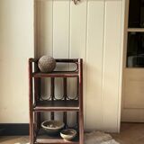 dark brown bamboo shelf