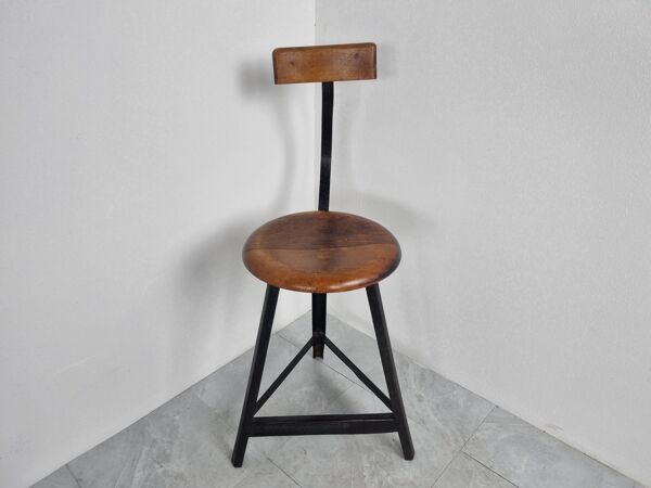 Tabouret industriel vintage, années 1950