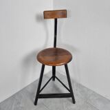 Tabouret industriel vintage, années 1950