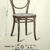2 Thonet No. 10 chairs, 1870 version, new caning