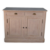 Low sideboard with 2 doors, white patina, 1960s