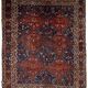 Tapis antique fait main Khamseh persan 156cm x 194cm (1900s)