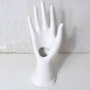 Vase, baguier main vintage en céramique blanche