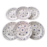 6 Assiettes plates faïence Anglaise Queens
