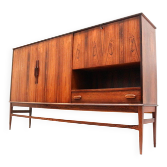 High quality vintage rosewood highboard / high sideboard made in the 60s