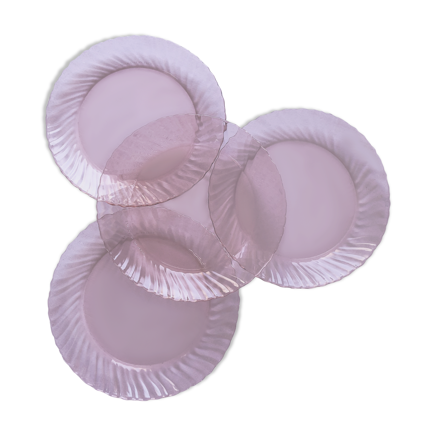 4 rosaline Arcoroc flat plates