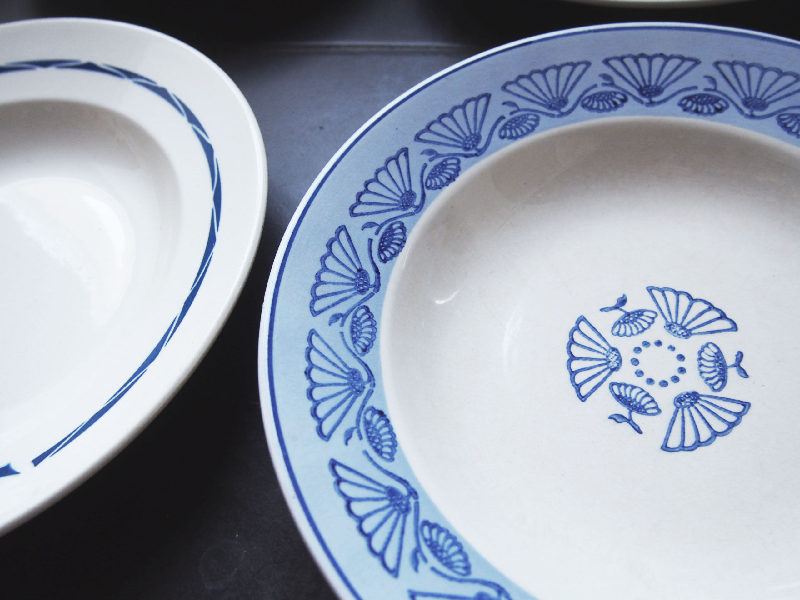 Ensemble de 6 assiettes bleues