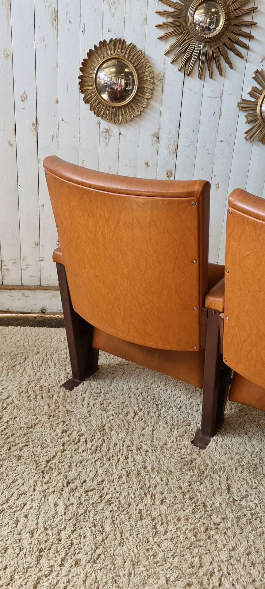 Pair of vintage cinema armchairs