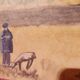 Oil painting on canvas Provence landscape Shepherd sheep signed Thiout