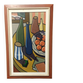 Oil painting on canvas still life by Franco Prayer (1924) 90 x 50 cm